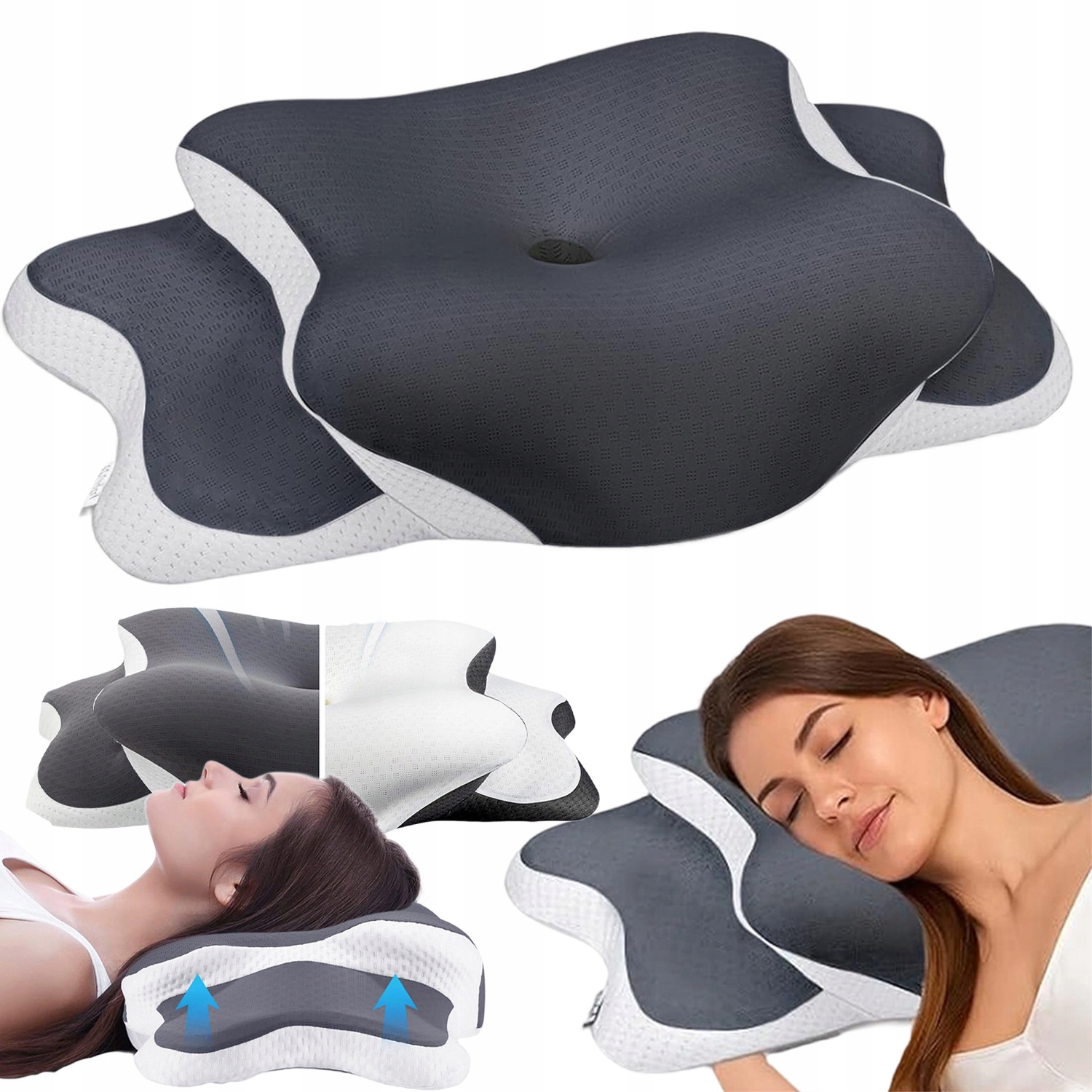 Poduszka Do Spania Ortopedyczna Ergonomiczna Pianka Memory 65X40CM