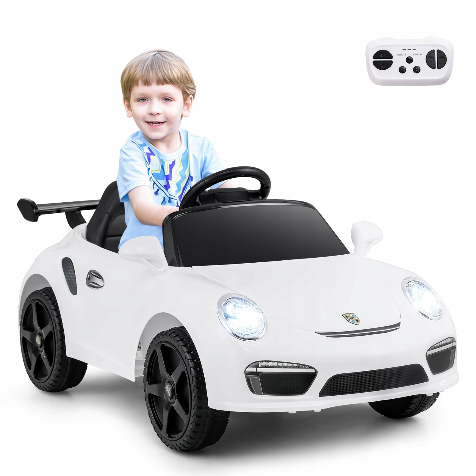 Samochód elektryczny dla dzieci Porsche Pojazd na akumulator biały