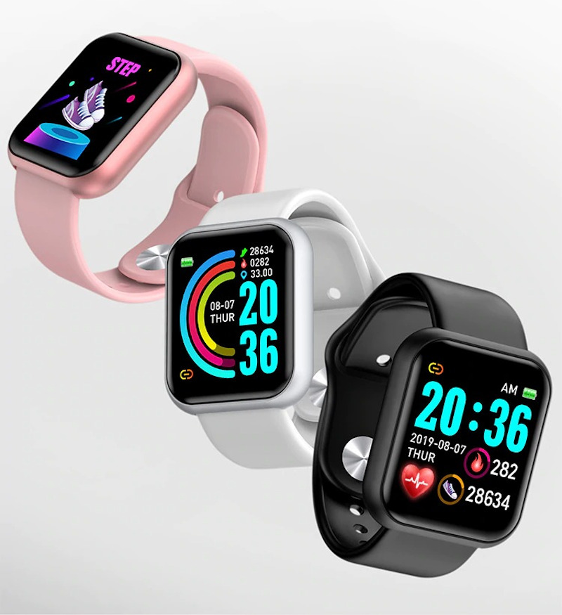 SMARTWATCH ZEGAREK IPHONE SAMSUNG HUAWEI 3 KOLORY Materiał paska guma