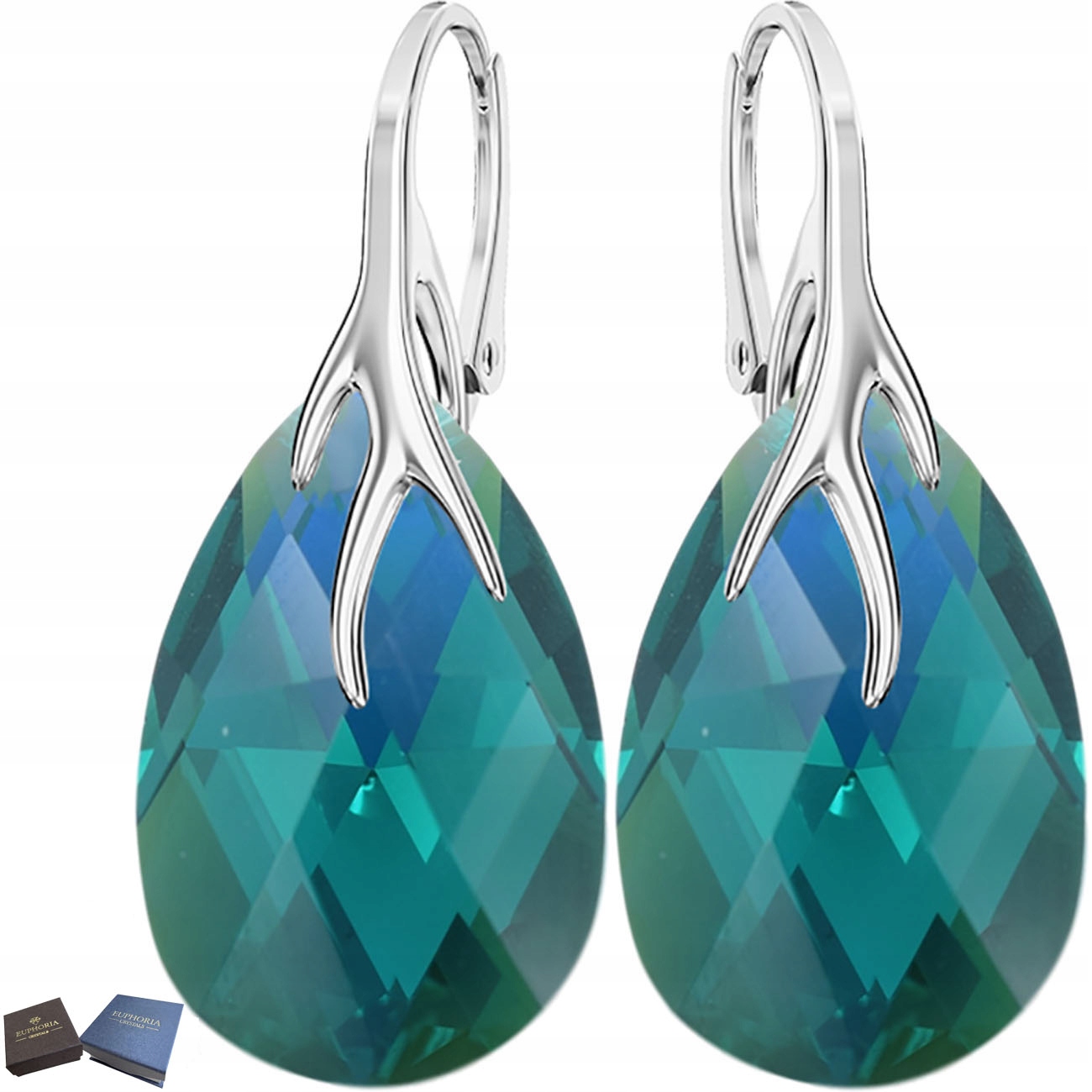 Dámské Stříbrné Náušnice 925 Závěsné Zirkony Stříbrné šperky k narozeninám