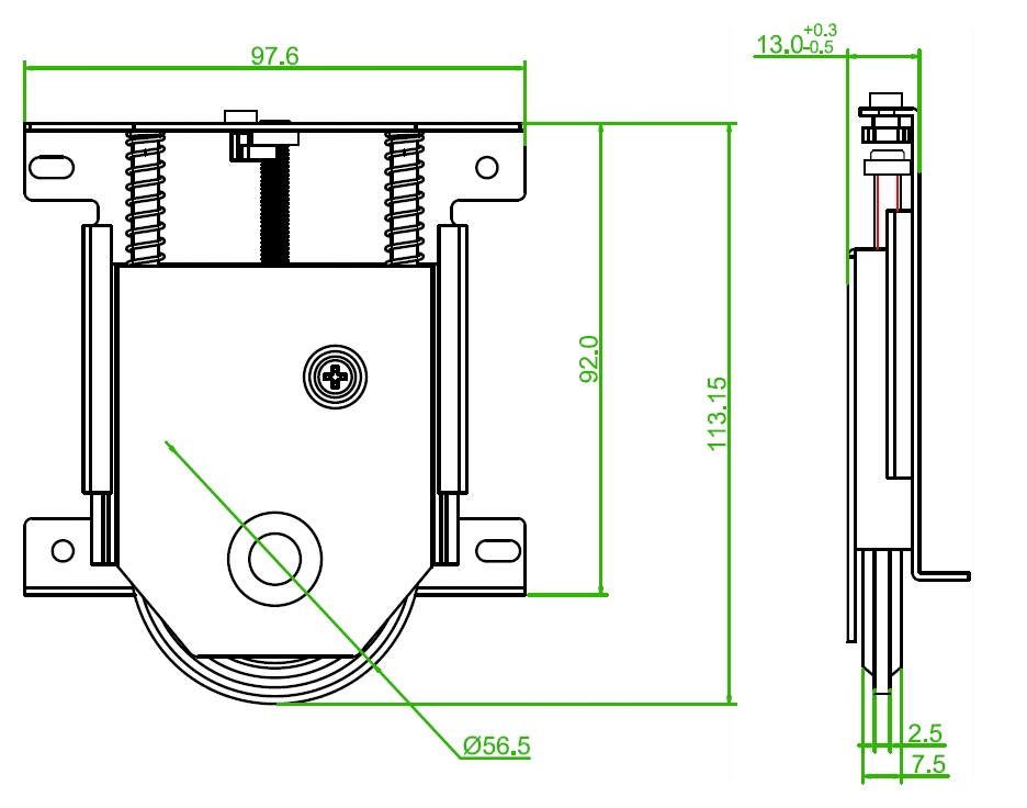 Wózek rolka drzwi przesuwne typ Avanti Slidix Kod producenta WD-SLX