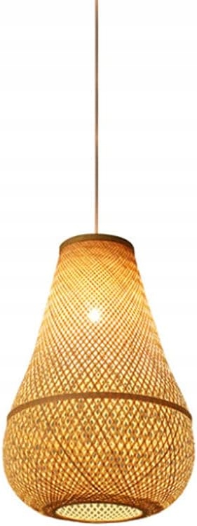 Závěsné Stropní Svítidlo Bambus Boho Rattan Dřevo Loft