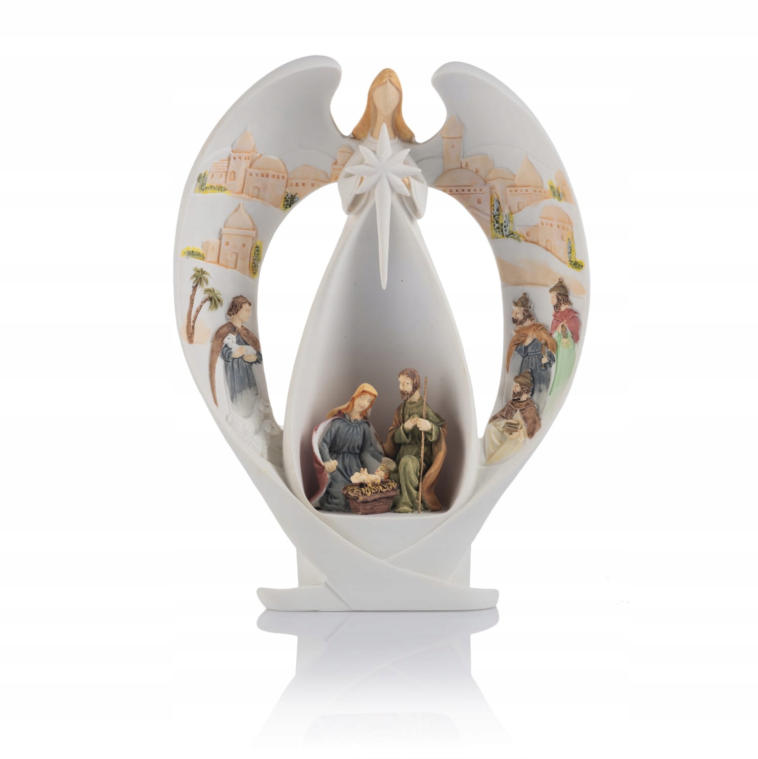 Vánoční betlém svítící 17 cm Bianco