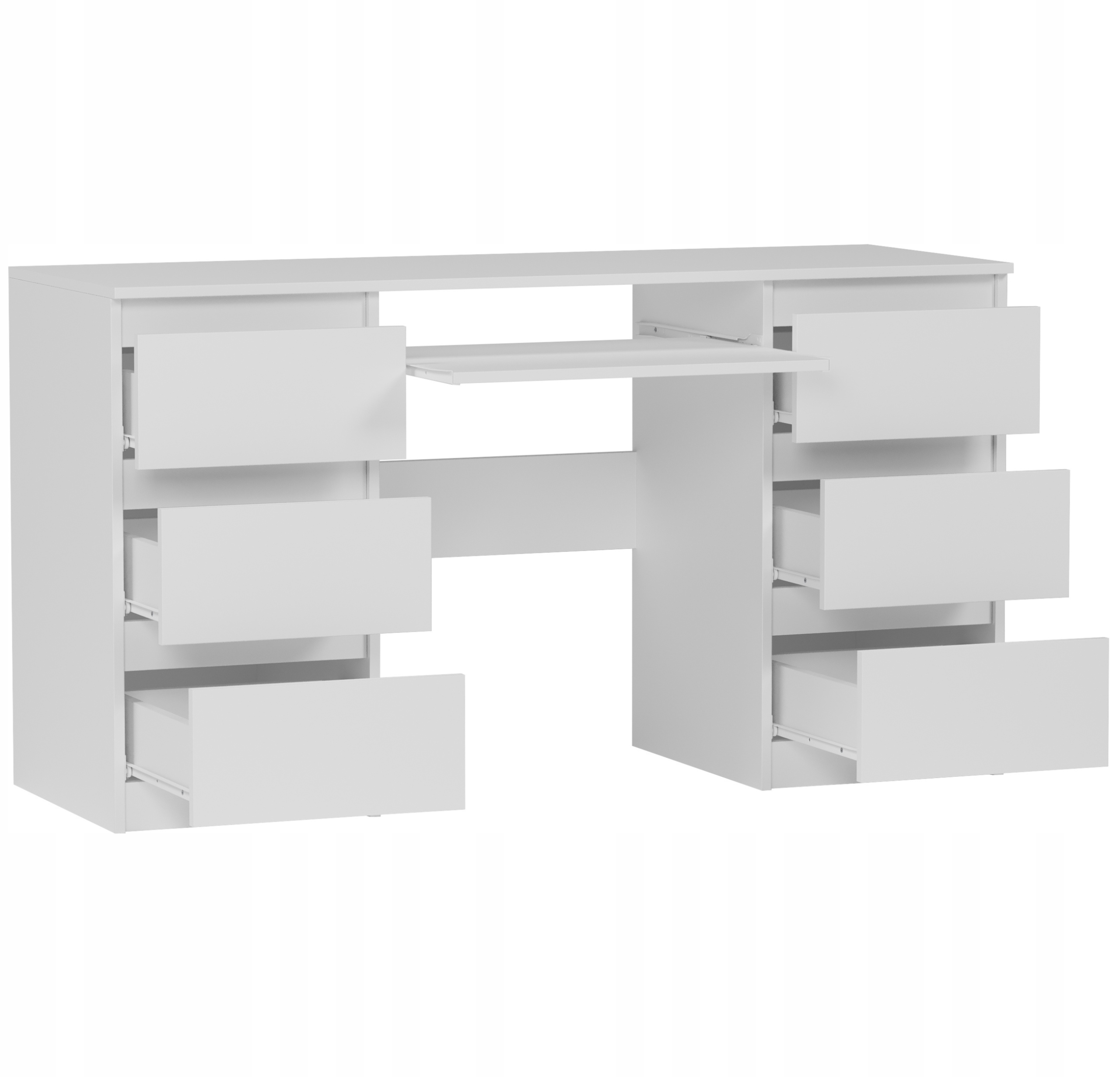 Meble Biurko komputerowe 6sz 135cm BIAŁE N32