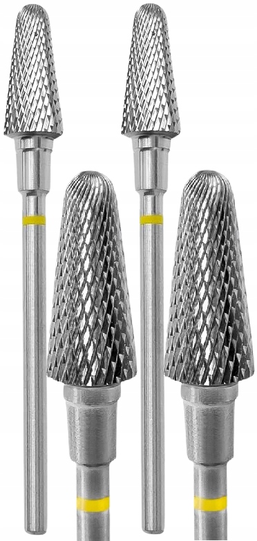 2 x Staleks Fréza ze slinutého karbidu Zkosený kužel Žlutý Průměr 6 mm