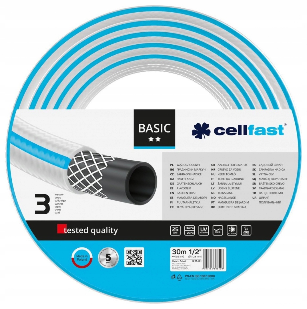 Hadice Cellfast Basic 30 M 1/2" 3 W