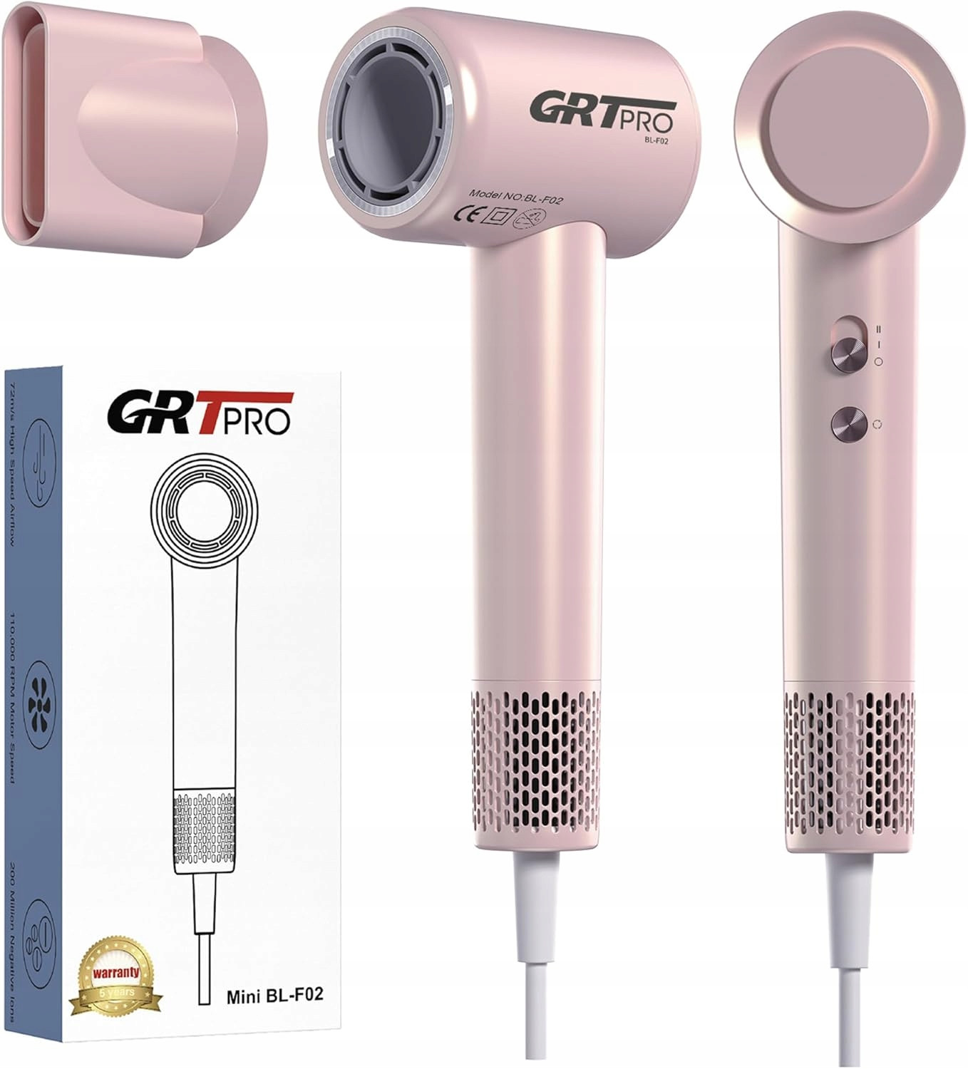 Vysoušeč vlasů 2200 W s magnetickým difuzorem pro regulaci tepla