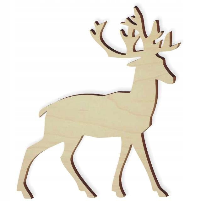 drewniana zawieszka Jeleń deer decoupage Zwierzęta
