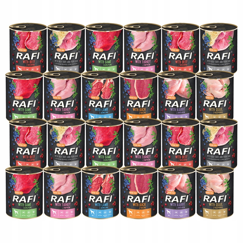 Mokra karma dla psa Rafi mix smaków 24 x 800 g