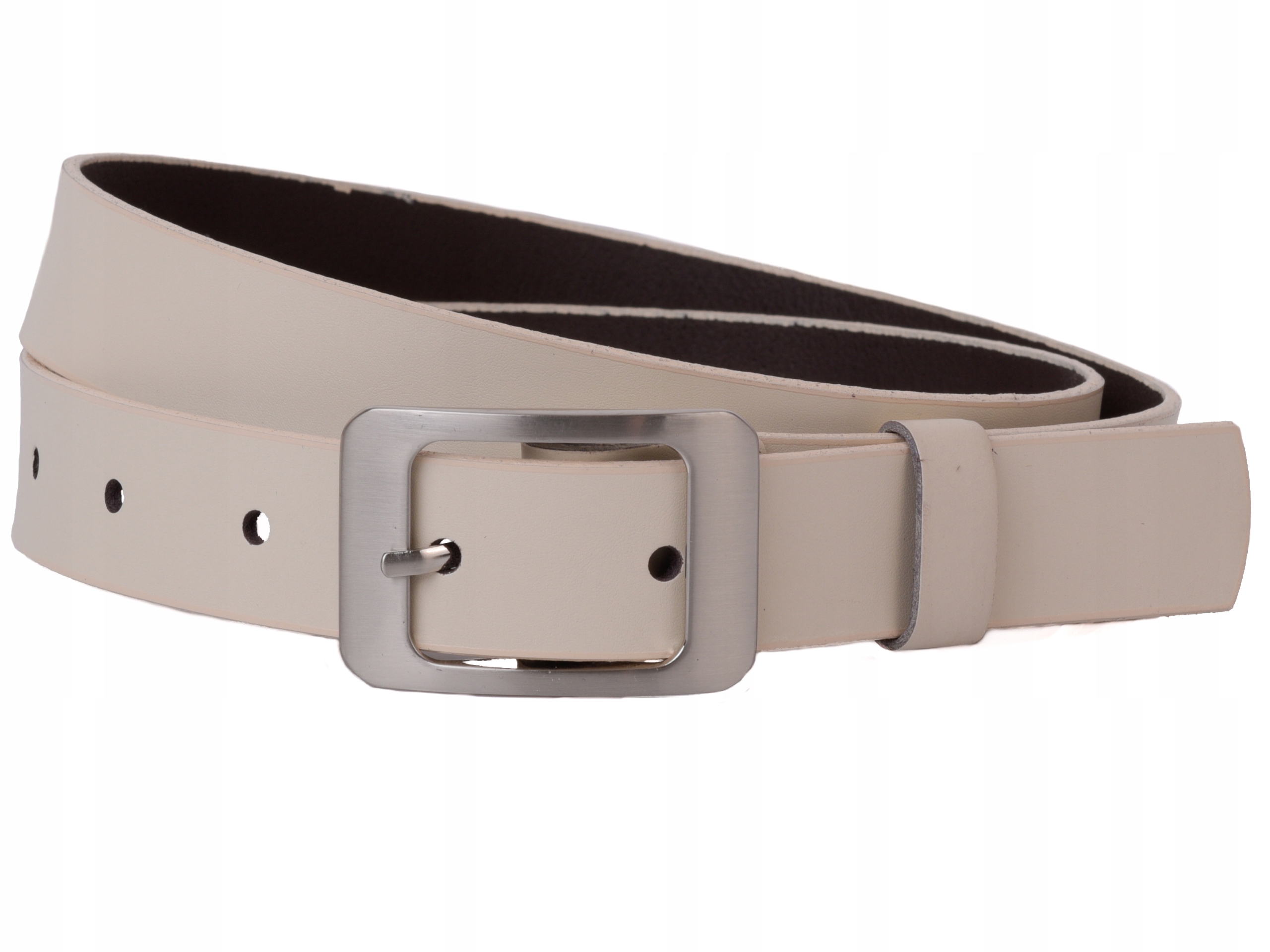 

Skórzany Pasek damski 3cm Ecru