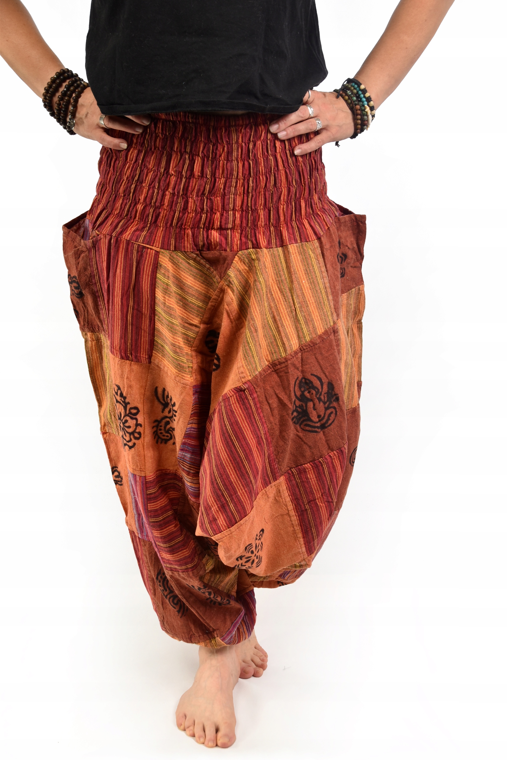 Szarawary NEPAL Alladynki SZEROKI PAS patchwork Marka Hamro