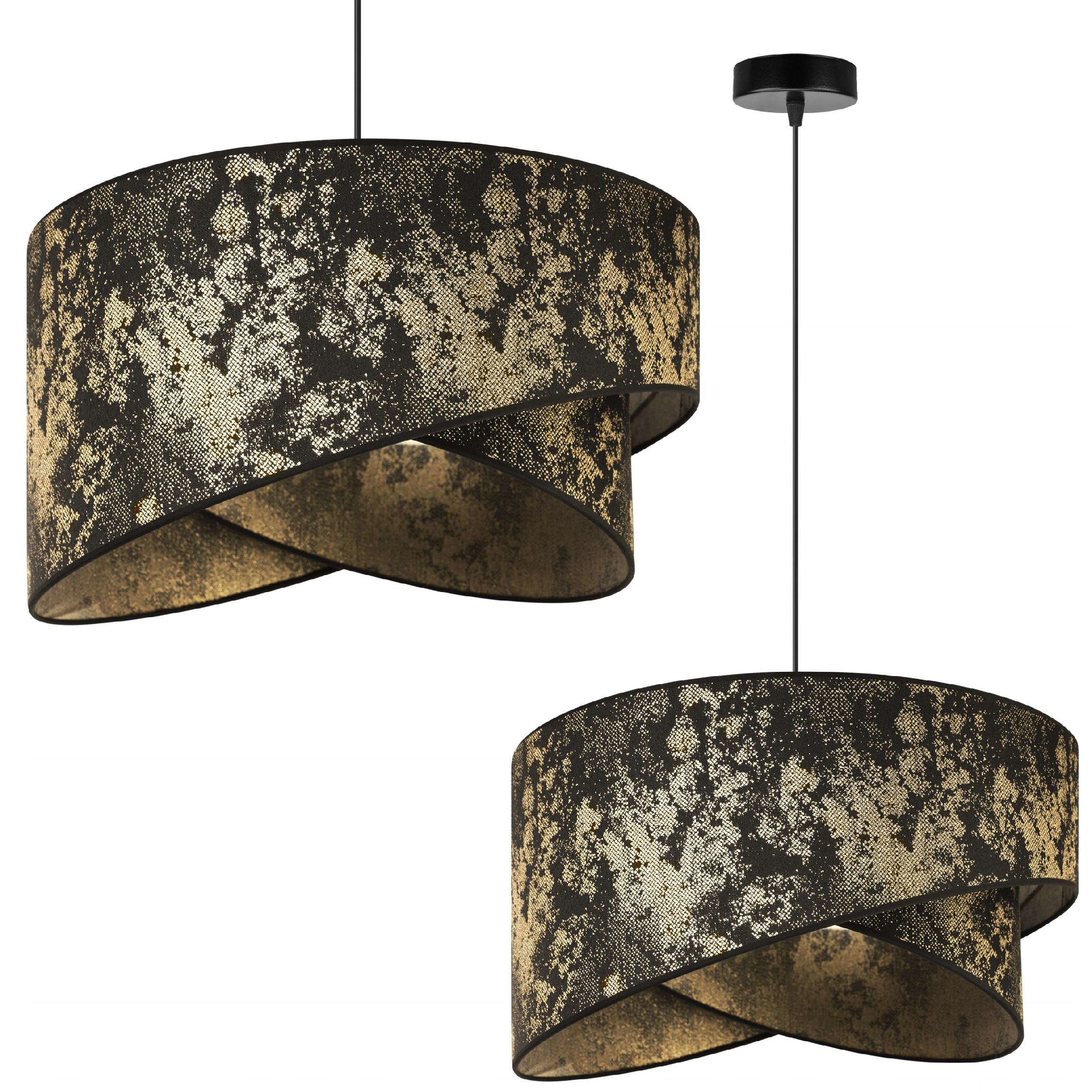 Závesná Stropná Lampa Luster Jednotkové Tienidlo Glamour Zlaté Do Jedálne