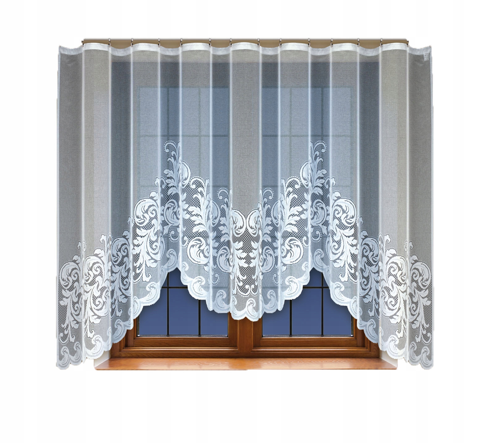 

Firanka gotowa biała 160x300 żakardowa 24203