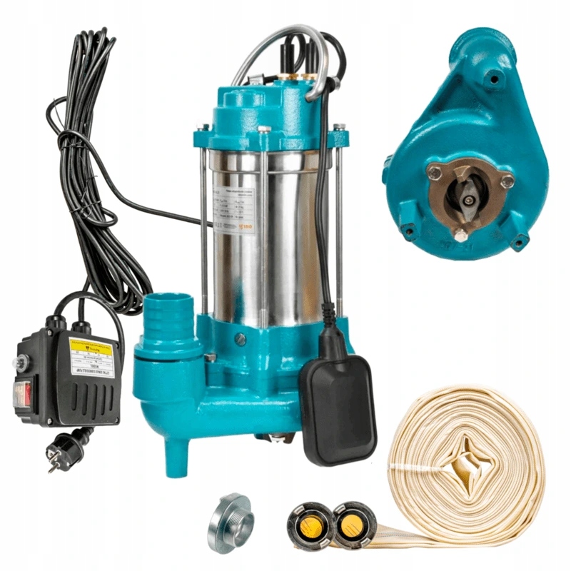 Kalový set Ponorné kalové čerpadlo Wqv 7-8-0,75 s drtičom a hadicou 20m