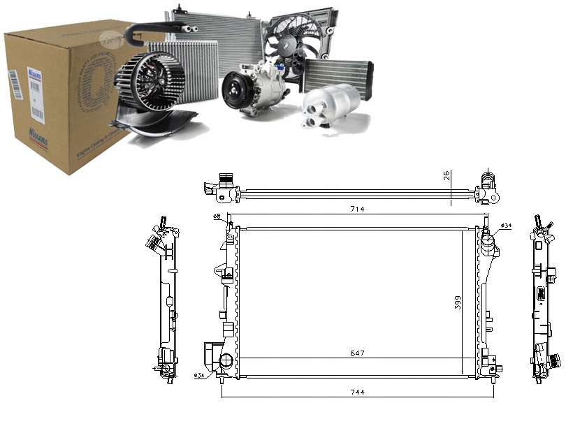 NIS63024A Chladič Motoru (manuální) Cadillac Bl Asistent řidiče #33