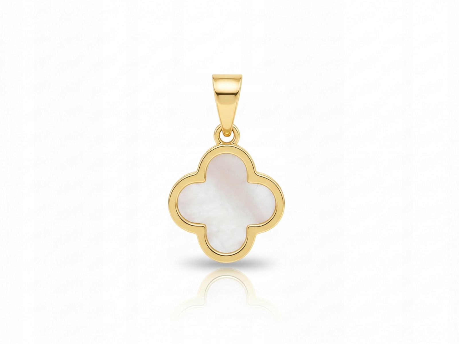 Zlatý přívěsek 585 květina s bílou Perlovou Hmotou květina jako dárek přívěsek