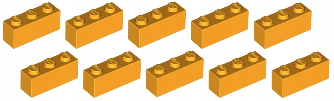 

Lego cegła 1x3 j. pomarańczowa 10 szt. 3622 Nowa