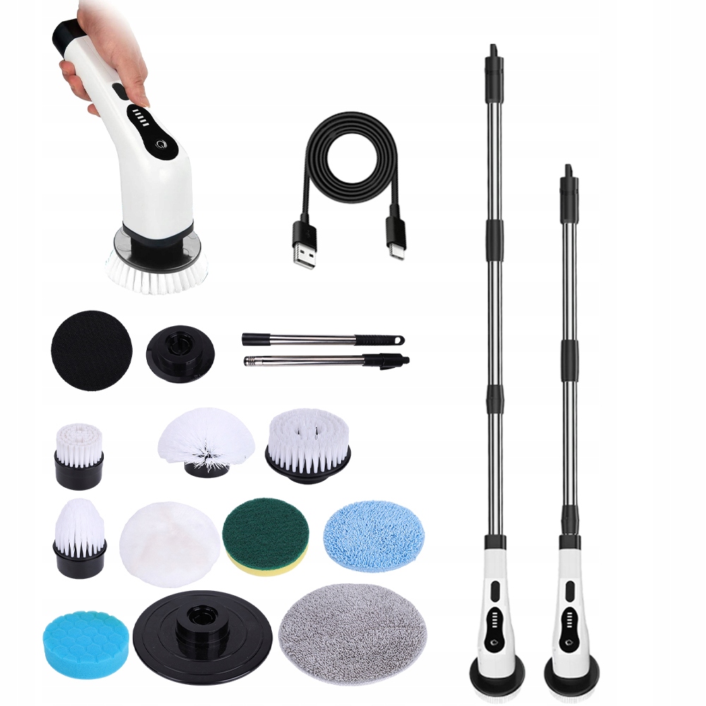 Levně Elektrický Čisticí Kartáč, Multifunkční, Vysoká Kvalita, Trvanlivá Bílá Barva