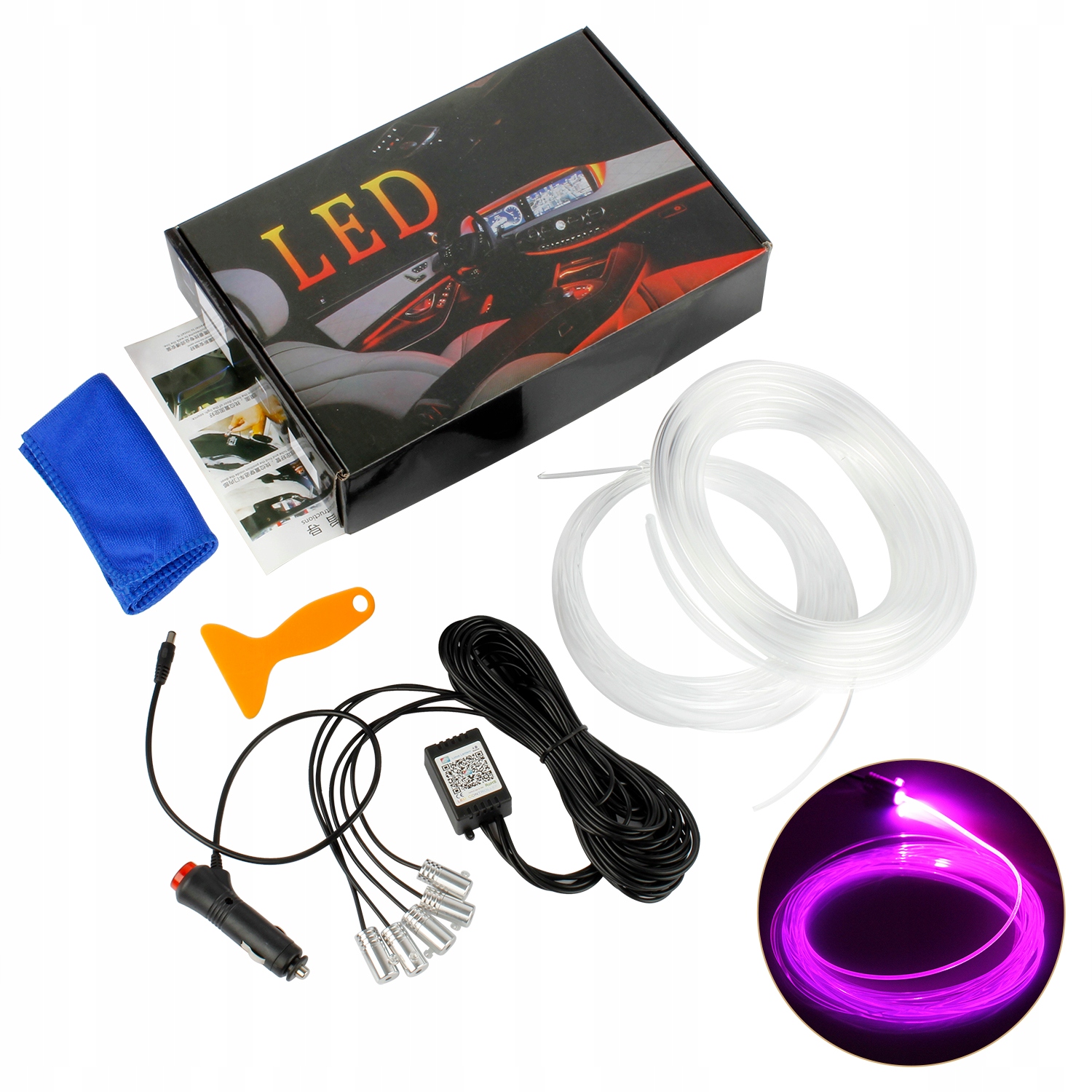 

Oświetlenie Led Rgb Wnętrza Auta Kabiny Samochodu