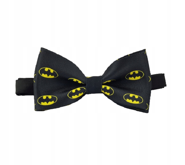 Muszka męska mucha czarna BATMAN na pasku