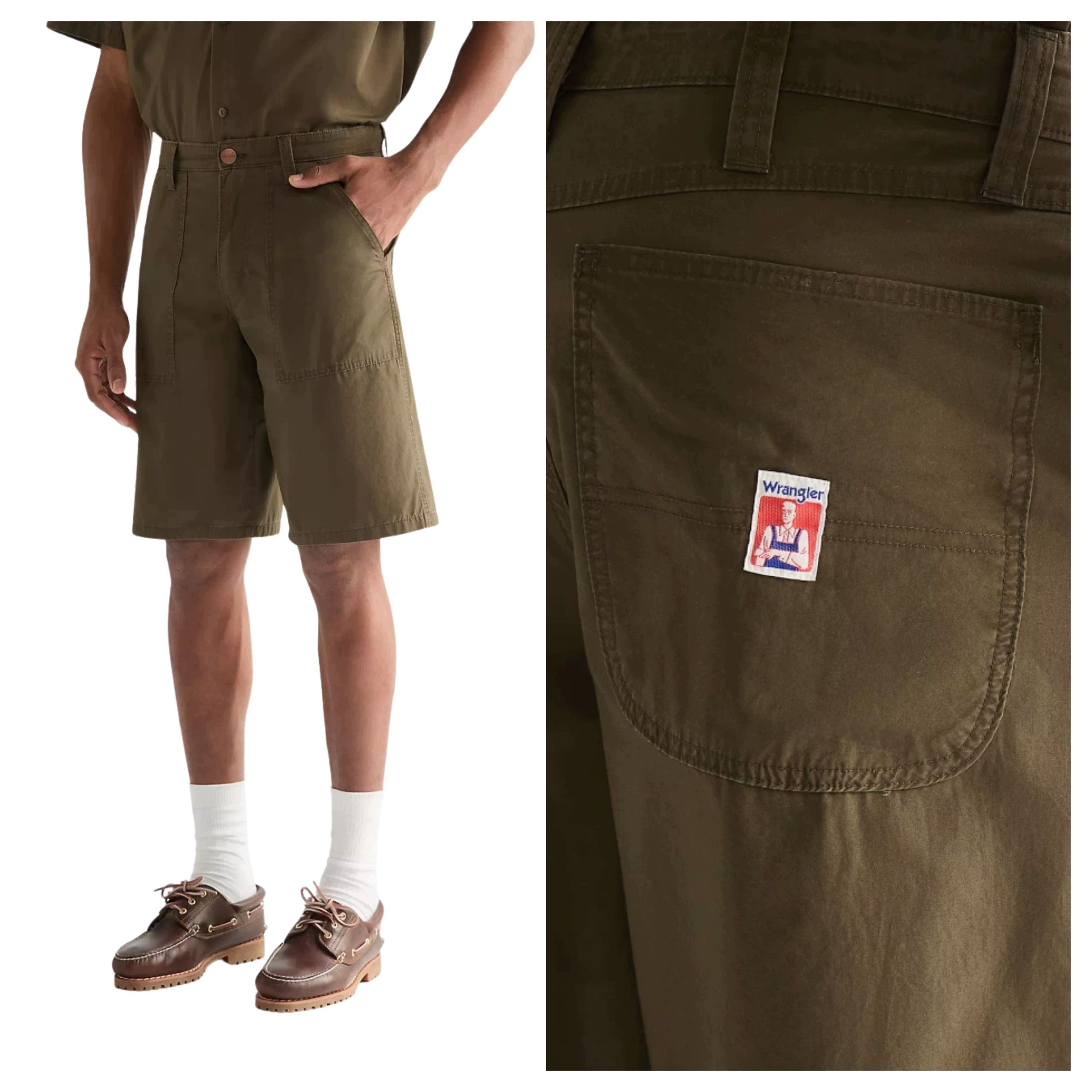 Pánské šortky Wrangler Utility Shorts Tmavě olivové Kraťasy W36