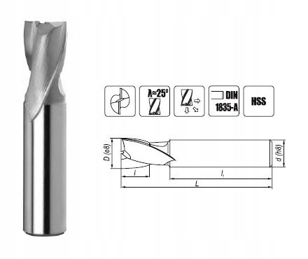 

Fenes Frez Nfpg fi 8 11/61 HA10 Z2 Din 327-BK Hss