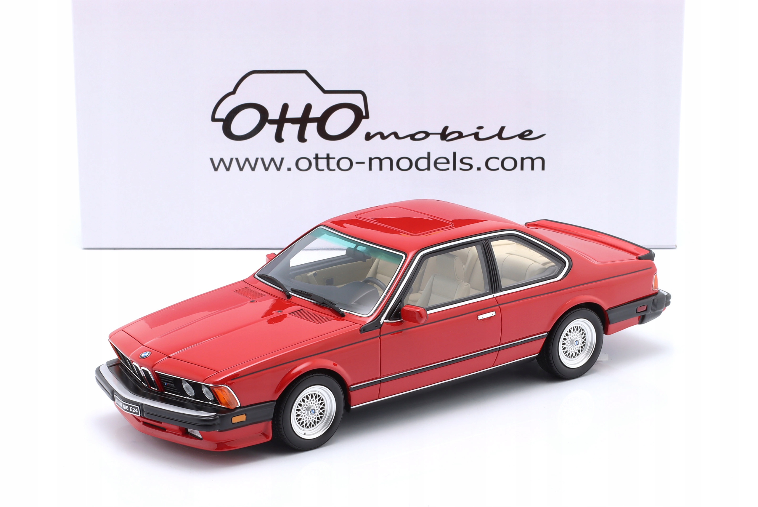 Bmw E24 M6 M635 CSi 1986 Henna Red Otto Mobile 1:18 Us Version 1/18 Model
