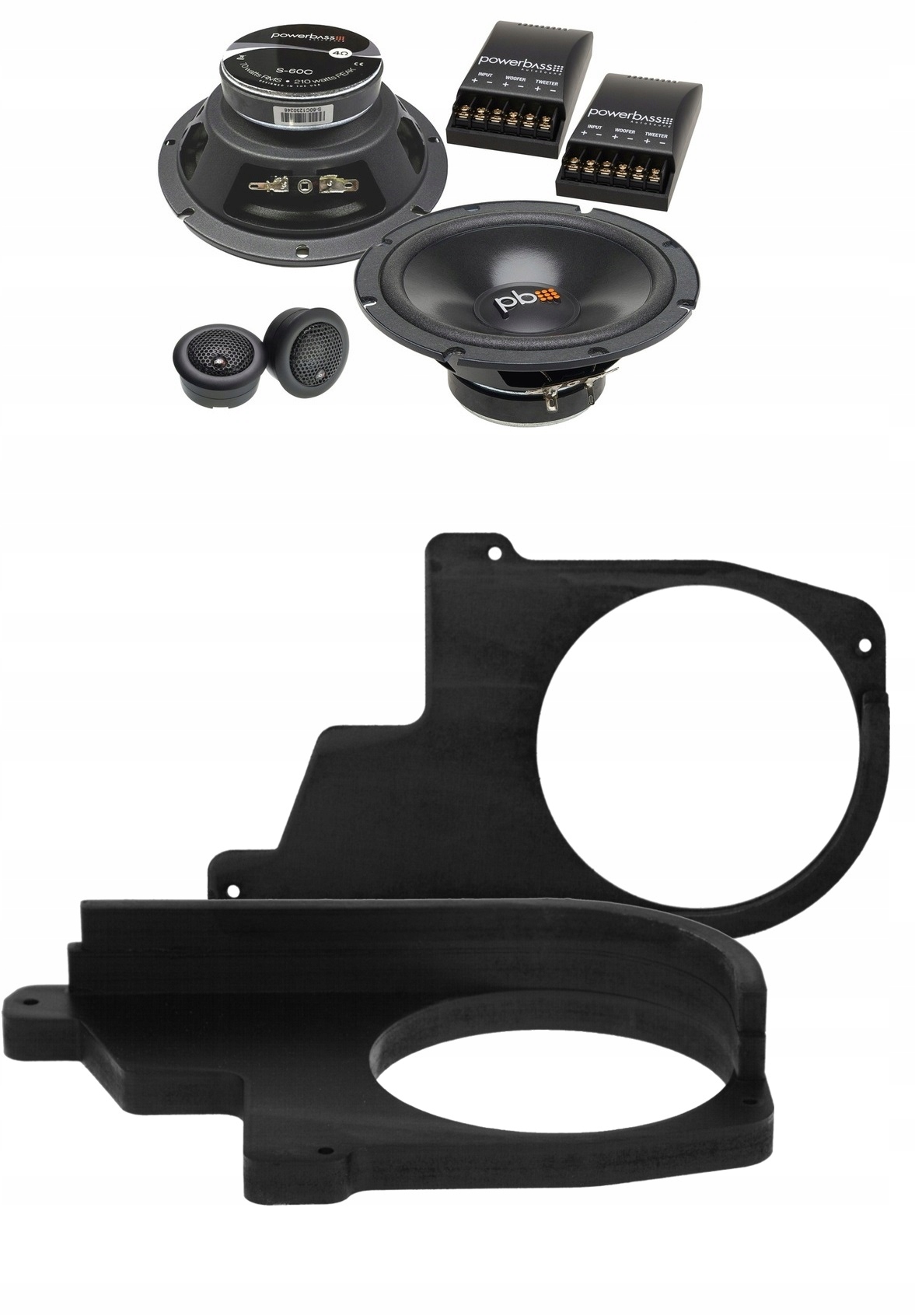 Powerbass S-60C Mdf distanční reproduktory Bmw 5 E39 165 mm 16,5 cm oddělené