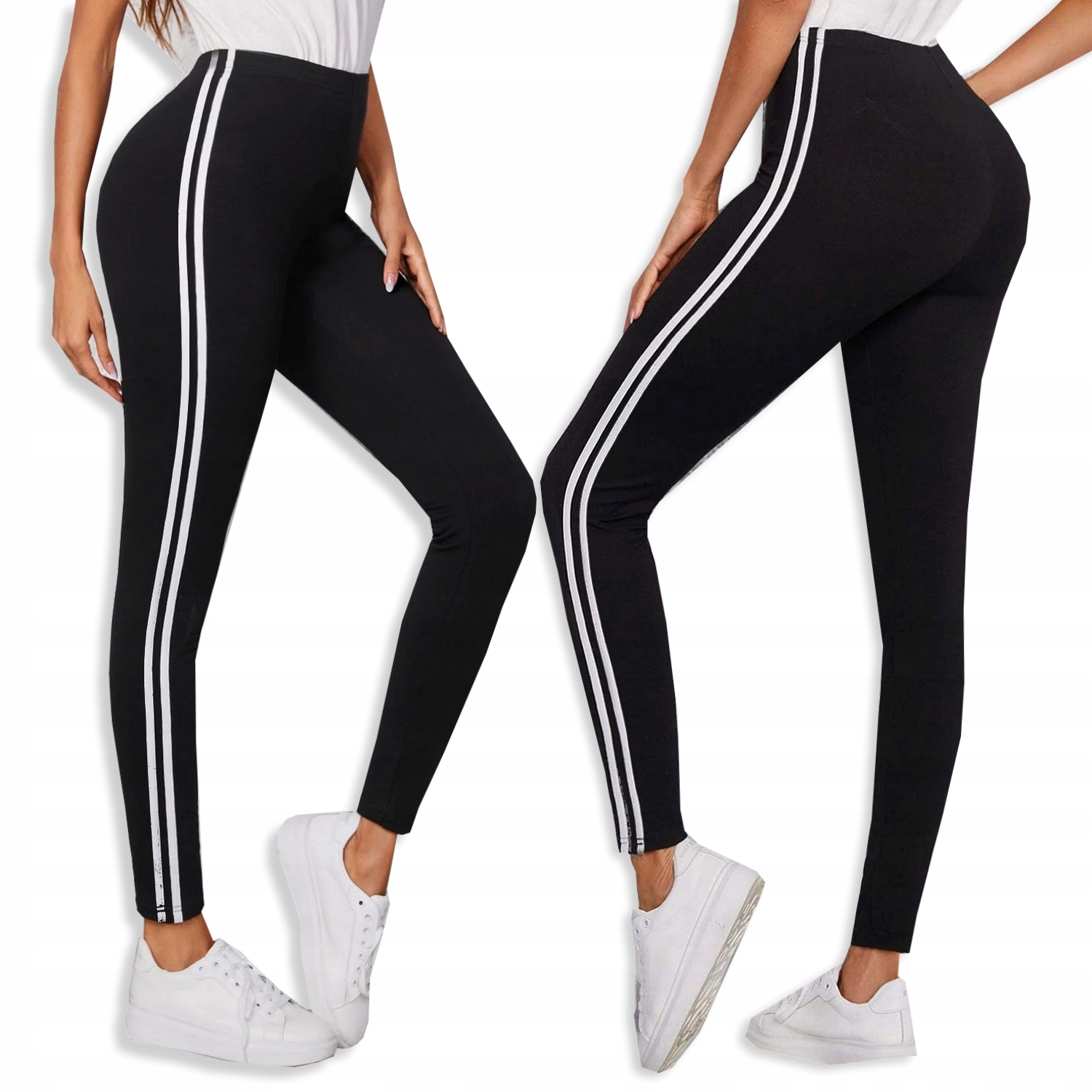 

Leginsy Z Lampasem Z Paskami Wyszczuplające 2XL C