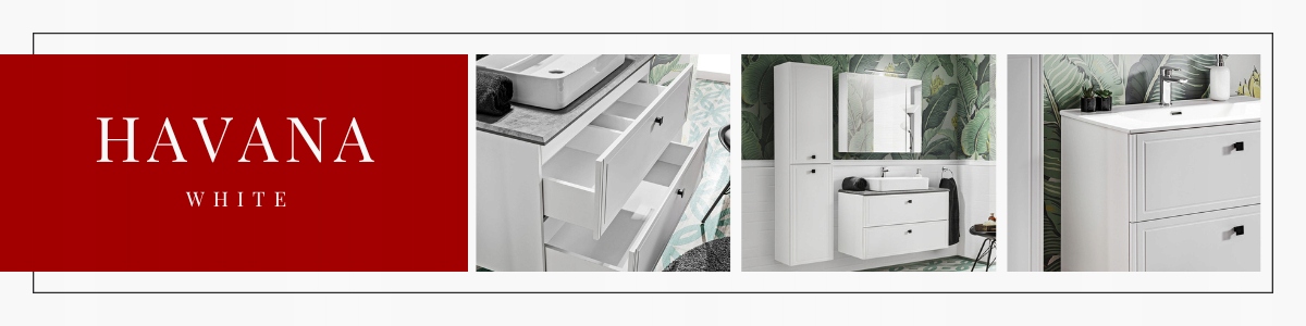 Szafka z lustrem 100 cm HAVANA WHITE 84-100 Szerokość mebla 100 cm