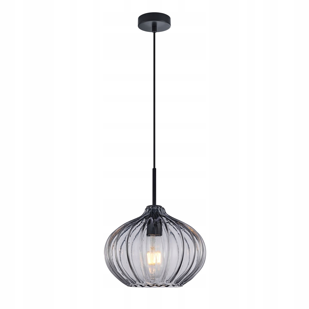 Pansol PND-2940-1S-BK-SG2 Moderní závěsná lampa s kouřovým stínidlem