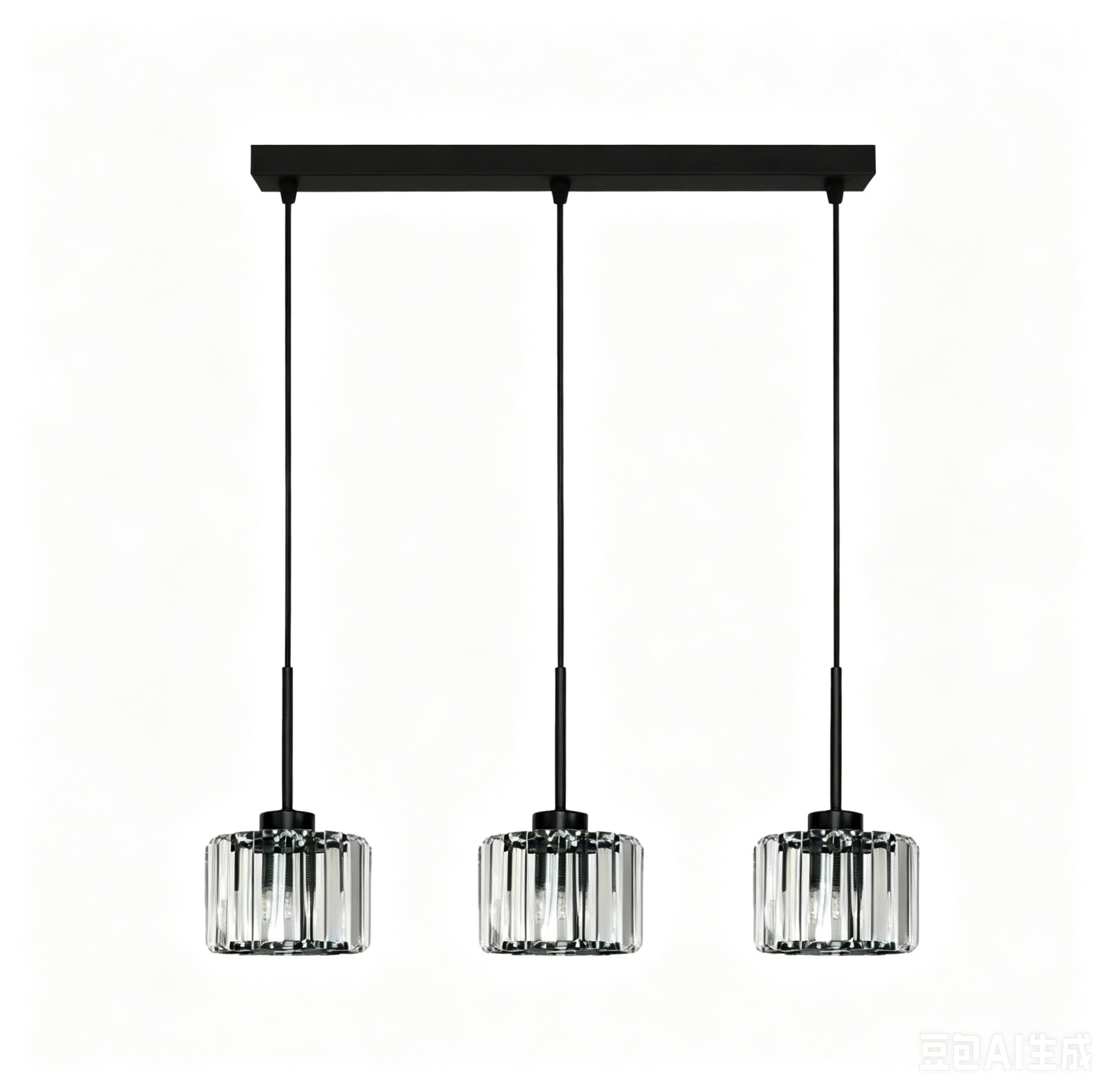 Závesná lampa Crystal čierna 56 cm nastaviteľná Glamour nad jedálenský stôl