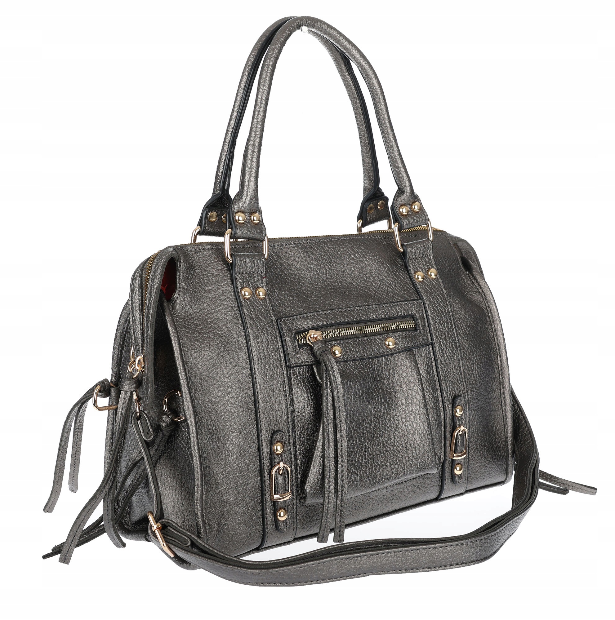 Dámská shopper kabelka A4 kufřík elegantní taška do práce HJ812 Šedá