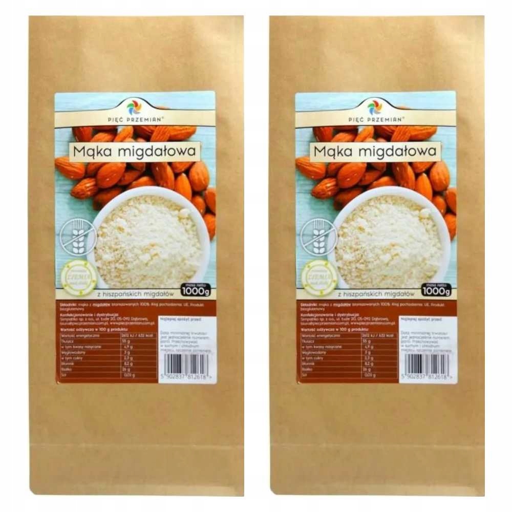 2 x Mandlová mouka Bezlepková 1 kg Pięć Przemian