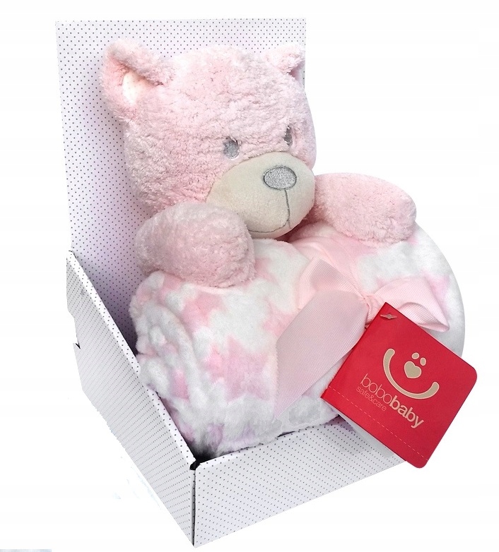 

BotoBaby Kocyk maskotka różowy miś