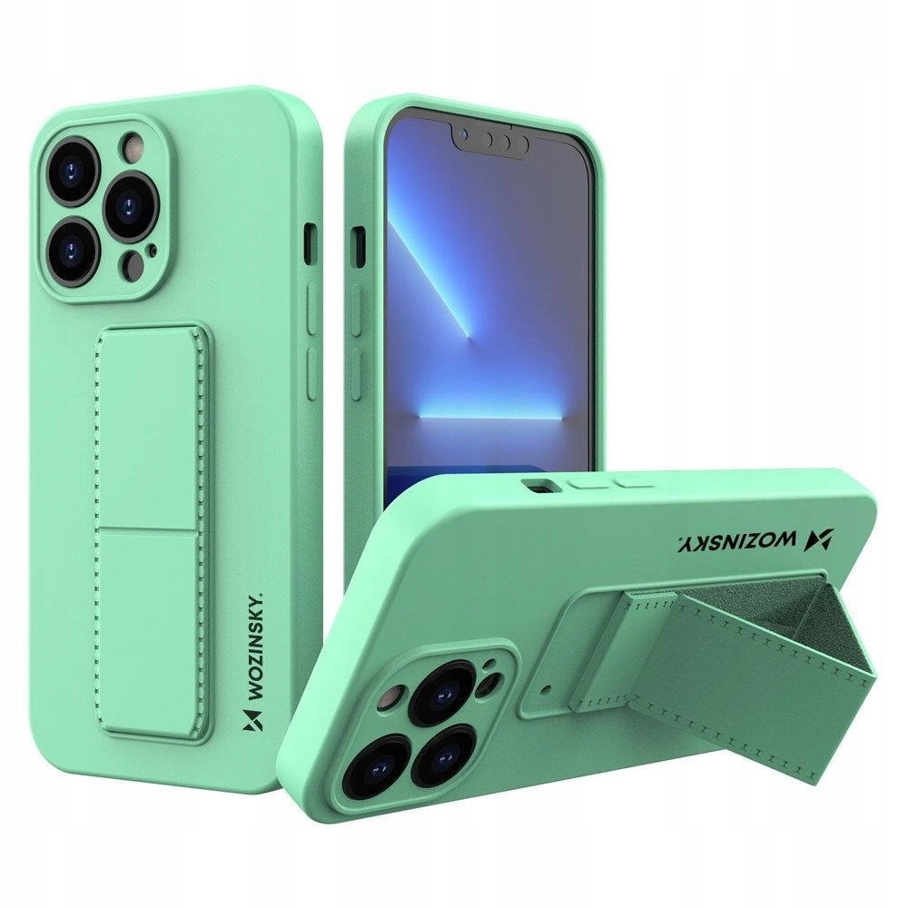 Wozinsky Kickstand Case silikonowe etui z podstawką iPhone 13 mini miętowe
