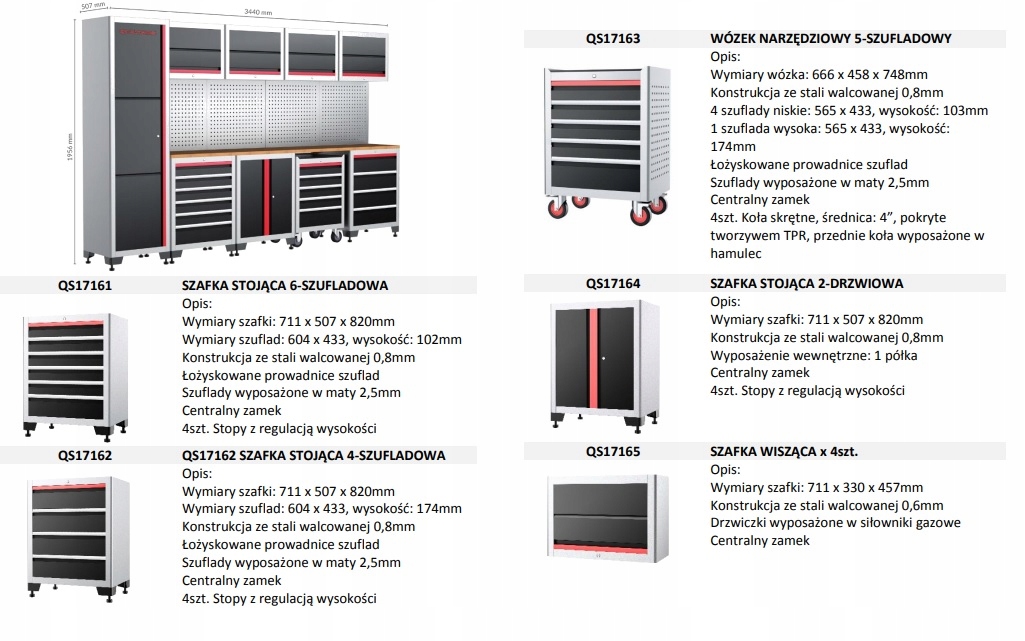 МЕБЕЛЬ ДЛЯ МАСТЕРСКОЙ, СТОЛ ДЛЯ ИНСТРУМЕНТОВ, ШКАФ QUATROS