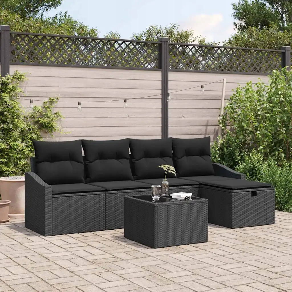 vidaXL Set pohovek s polštářem 6 pcs polyratan