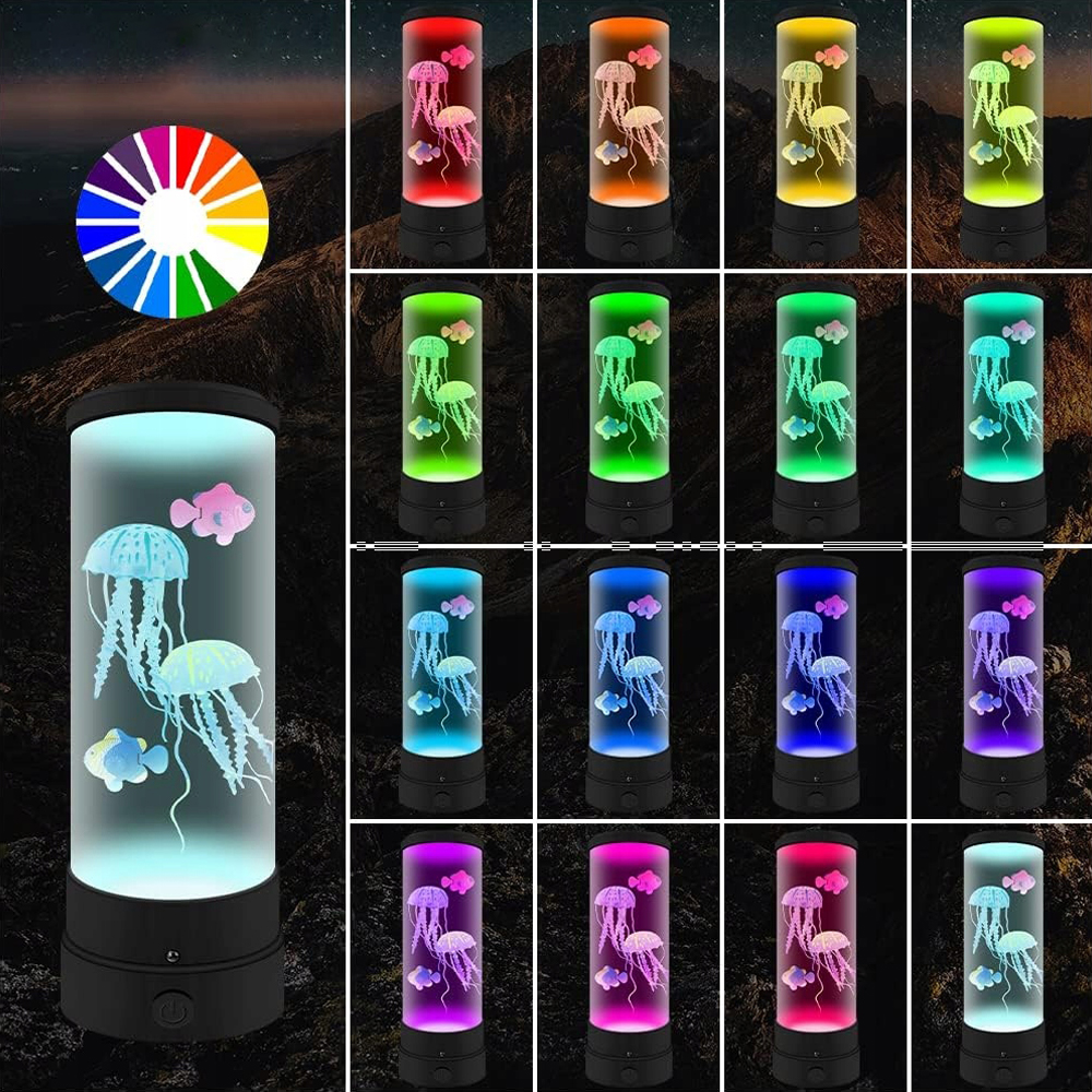 LAMPA MEDUZA LAMPKA LED LAWOWA NOCNA RGB 17 KOLORÓW Z PILOTEM Marka bez marki