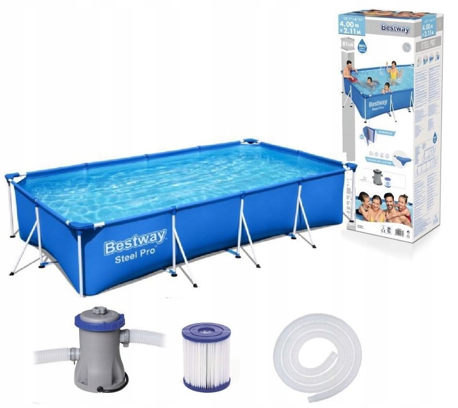 

Bestway 56424 * Basen Stelażowy 400x211x81cm * 9w1