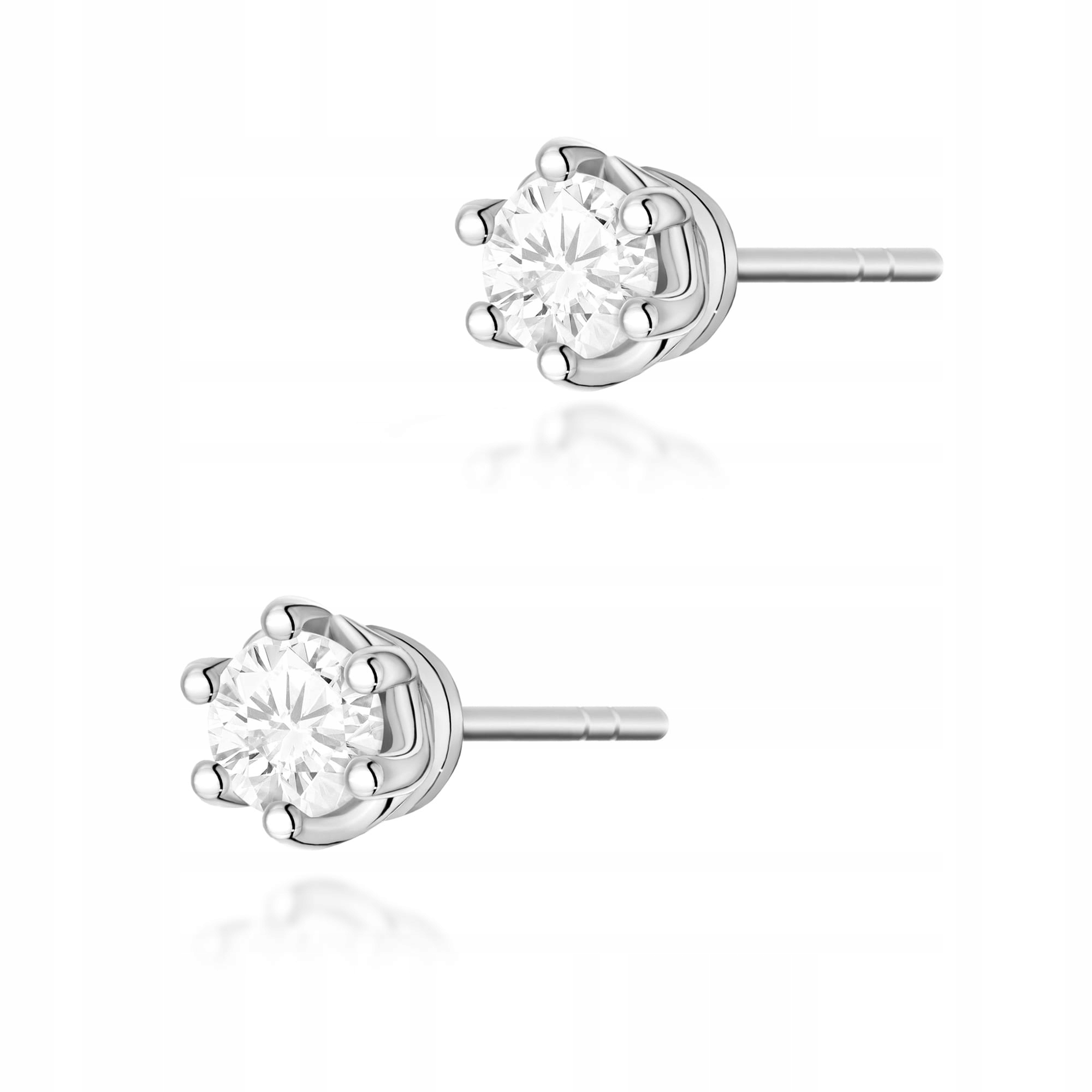 Zlaté náušnice 585 s bílými diamanty 0,40 ct bílé zlato jako dárek 14kt