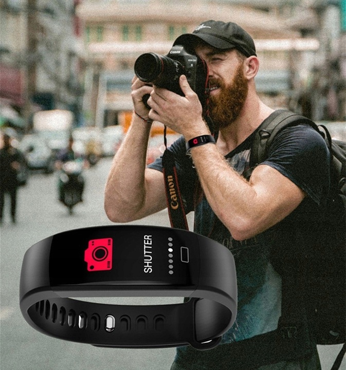 SMARTWATCH zegarek SMARTBAND Pulsometr Krokomierz Materiał paska guma