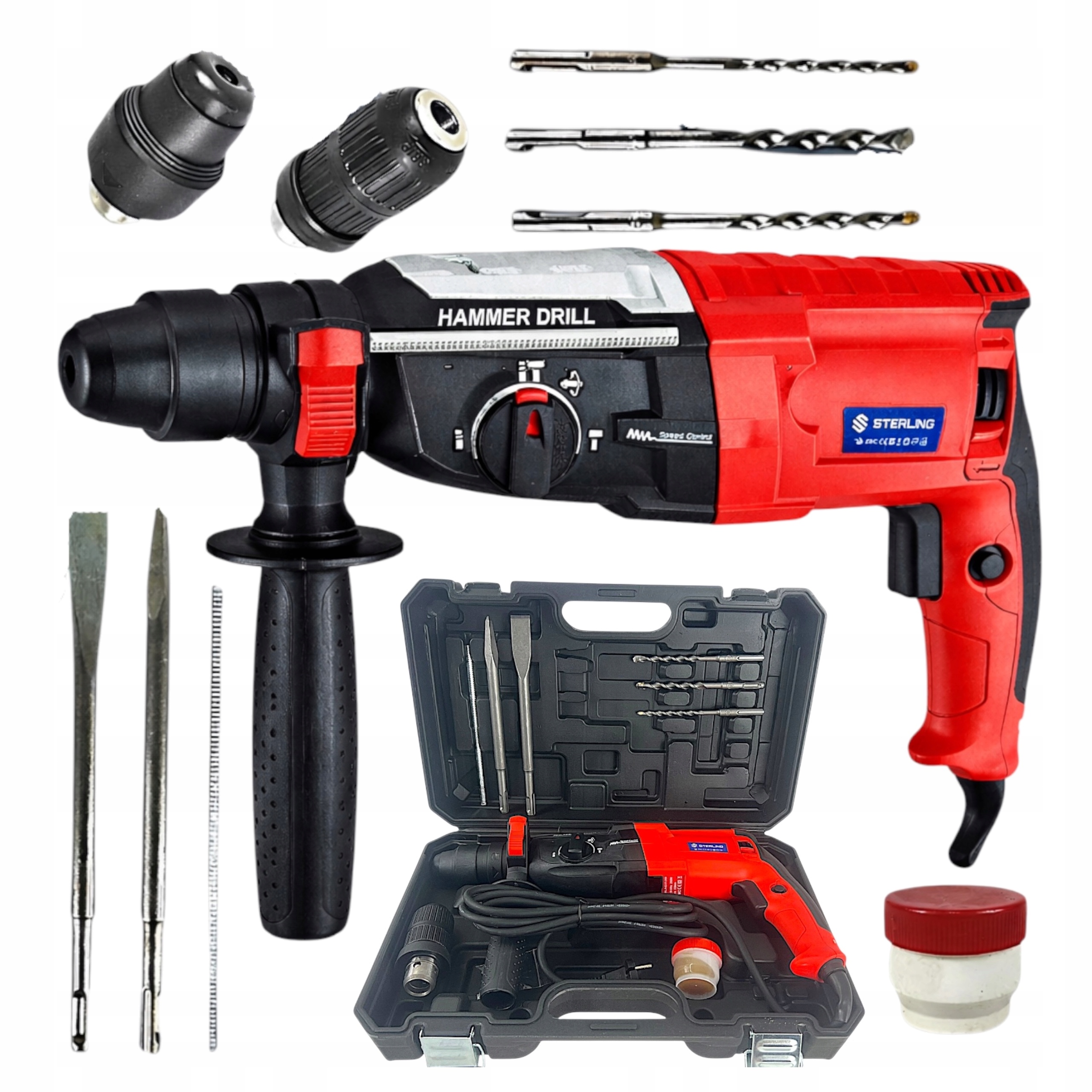 Młotowiertarka Wiertarka Udarowa Młot Udarowy Sds+ Mocny 2950W 4 Funkcyjny