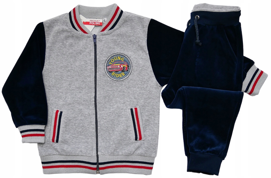 

Welurowy dres dla chłopca Revaj 98 szary Welur