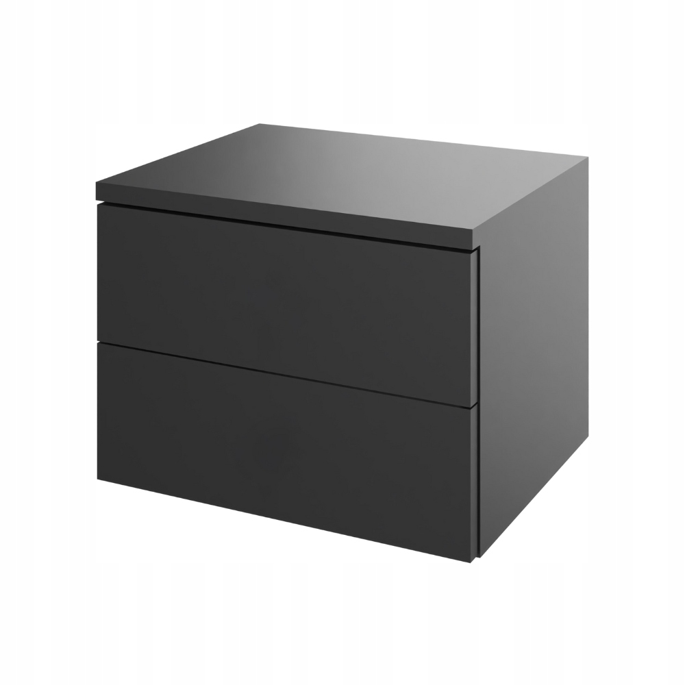 Noční stolek závěsný se dvěma zásuvkami, click-on, černý, šířka 40 cm