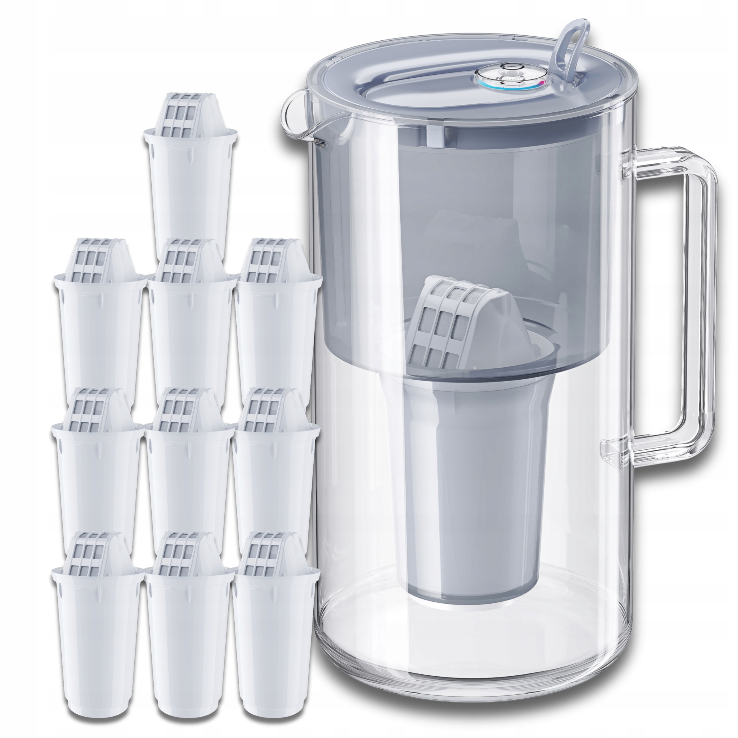 Filtrační konvice skleněná Aquaphor Nord 2,5 l 10 náplní A5 (350 l), šedá