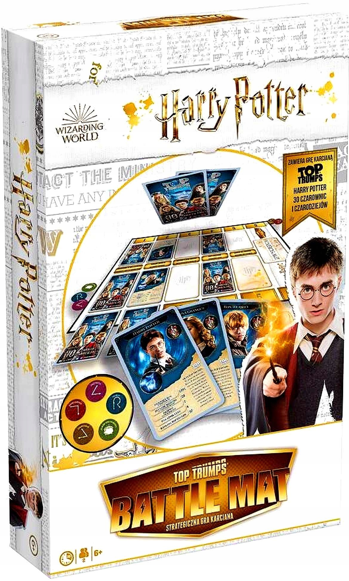 HARRY POTTER GRA KARCIANA TOWARZYSKA ZESTAW Z MATĄ KARTY PLANSZA TOP TRUMPS