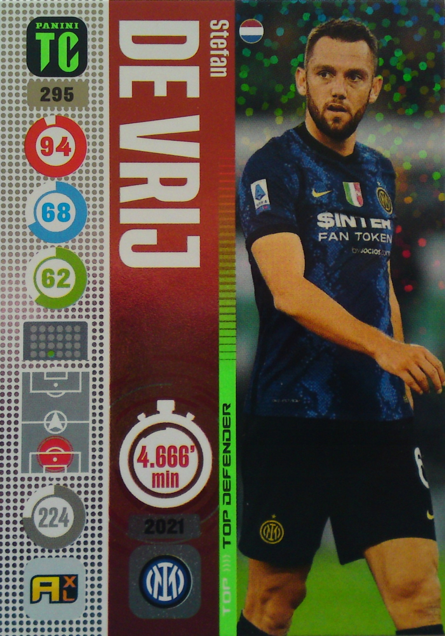 Panini Top Class 2022 Top Defender De Vrij 295