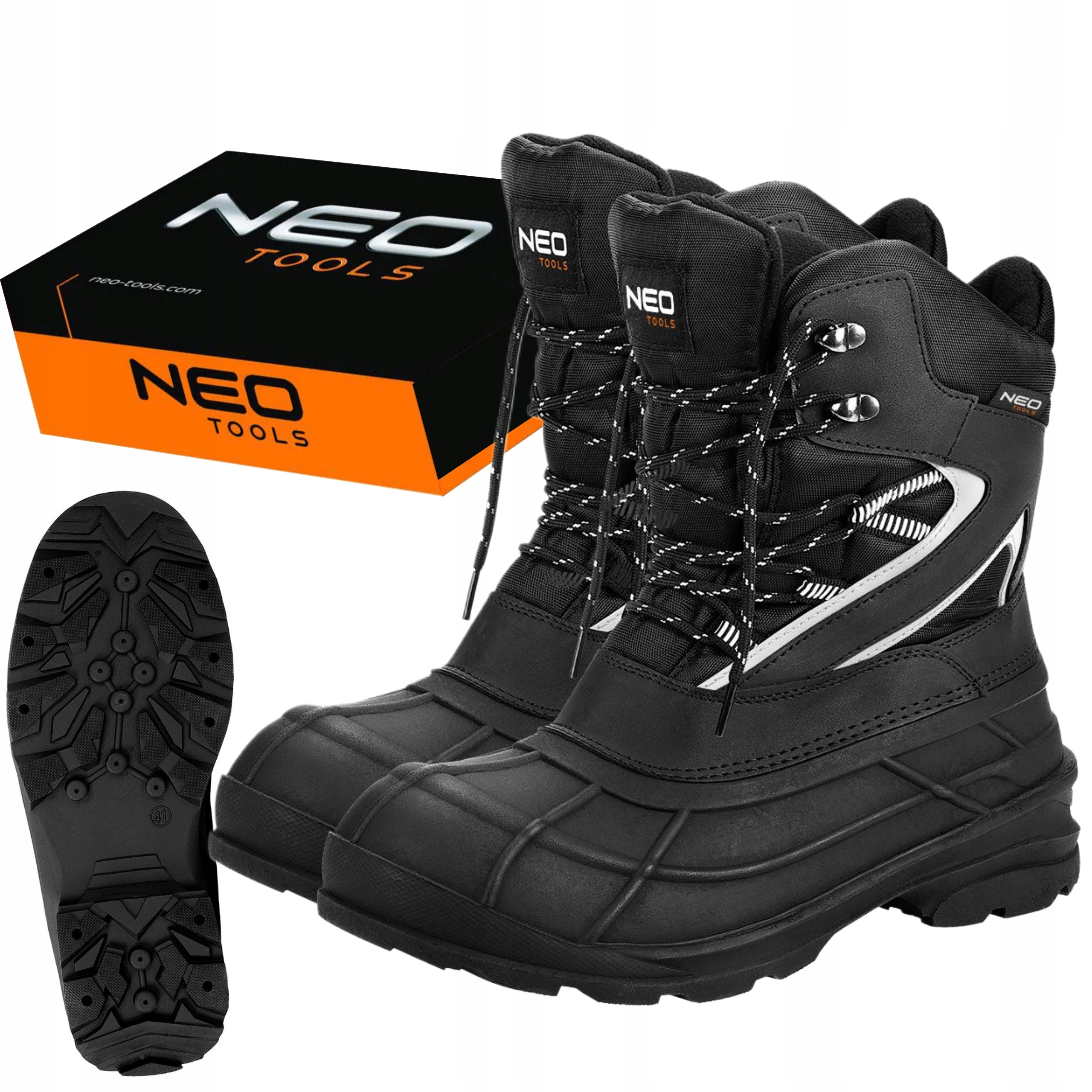 Śniegowce męskie z odblaskami, rozmiar 42 Neo Tools 82-139-42 Buty Męskie