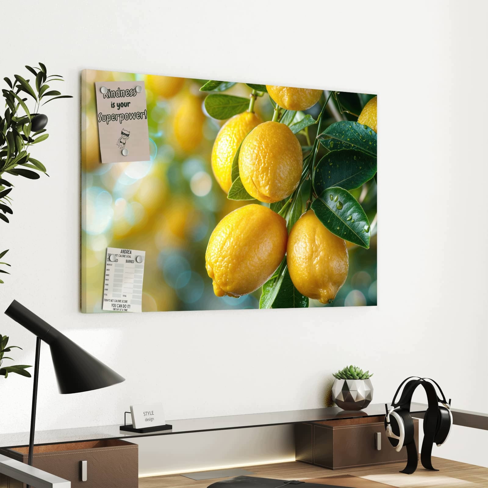 Magnetická tabule Krzew citronový 60 × 40 cm